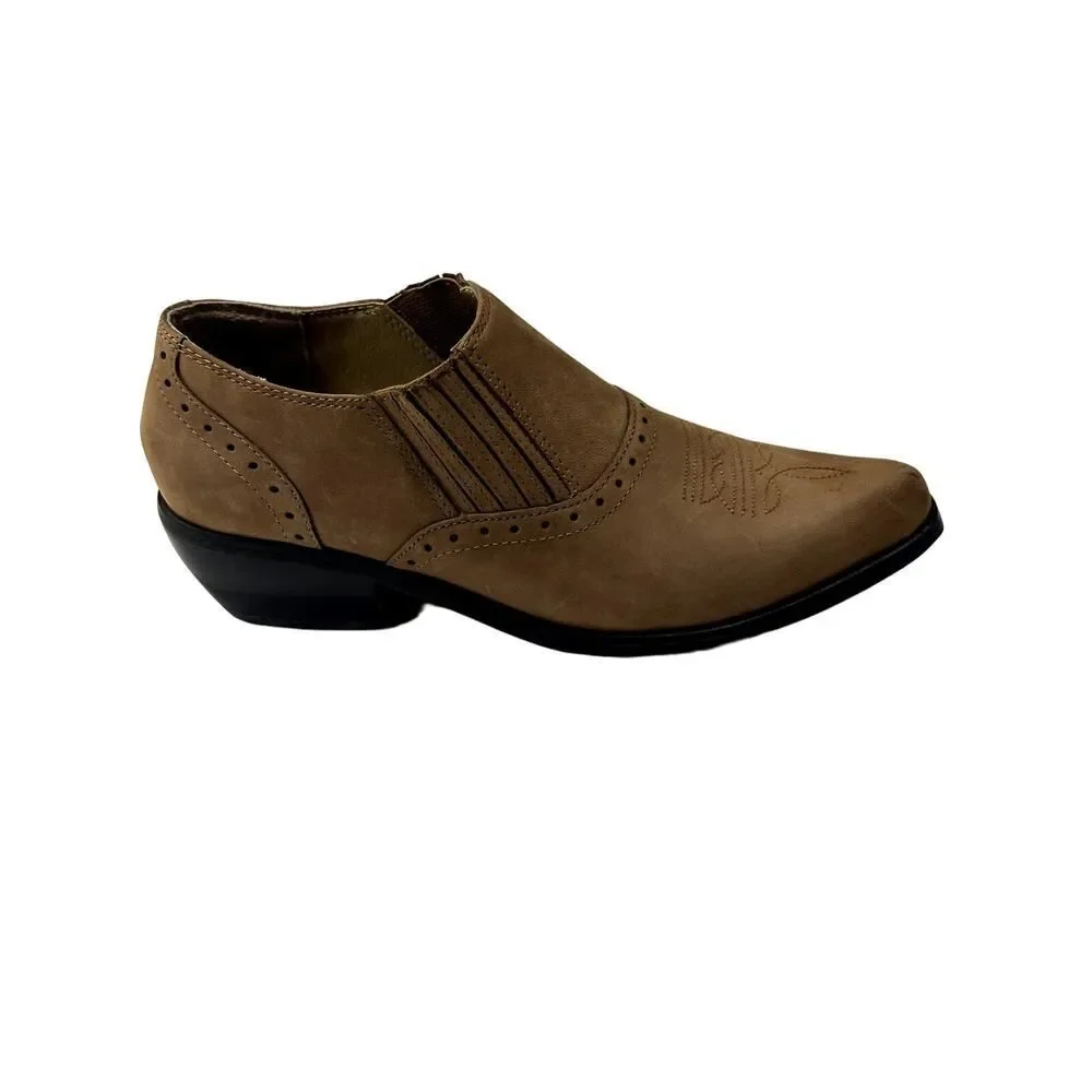 DINGO Women's Dan Post Leather Low-Cut Western Ankle Boots/Shoes Tan Size 7